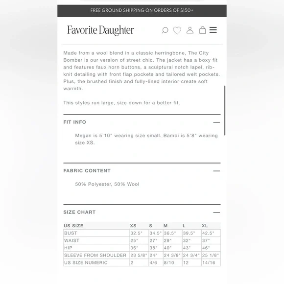 Favorite Daughter NWOT The City Bomber in Brown Houndstooth Size M - Picture 16 of 16